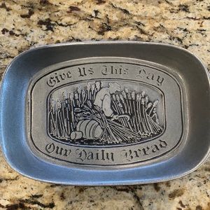 Vintage Pewter Wilson Bread Plate
